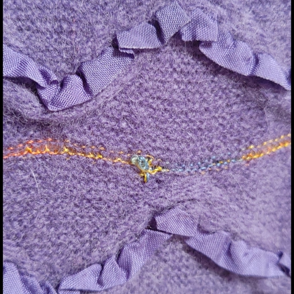 Vintage 80s Purple Long Shift Dolman Sleeves Dress with Texture - Picture 11 of 16